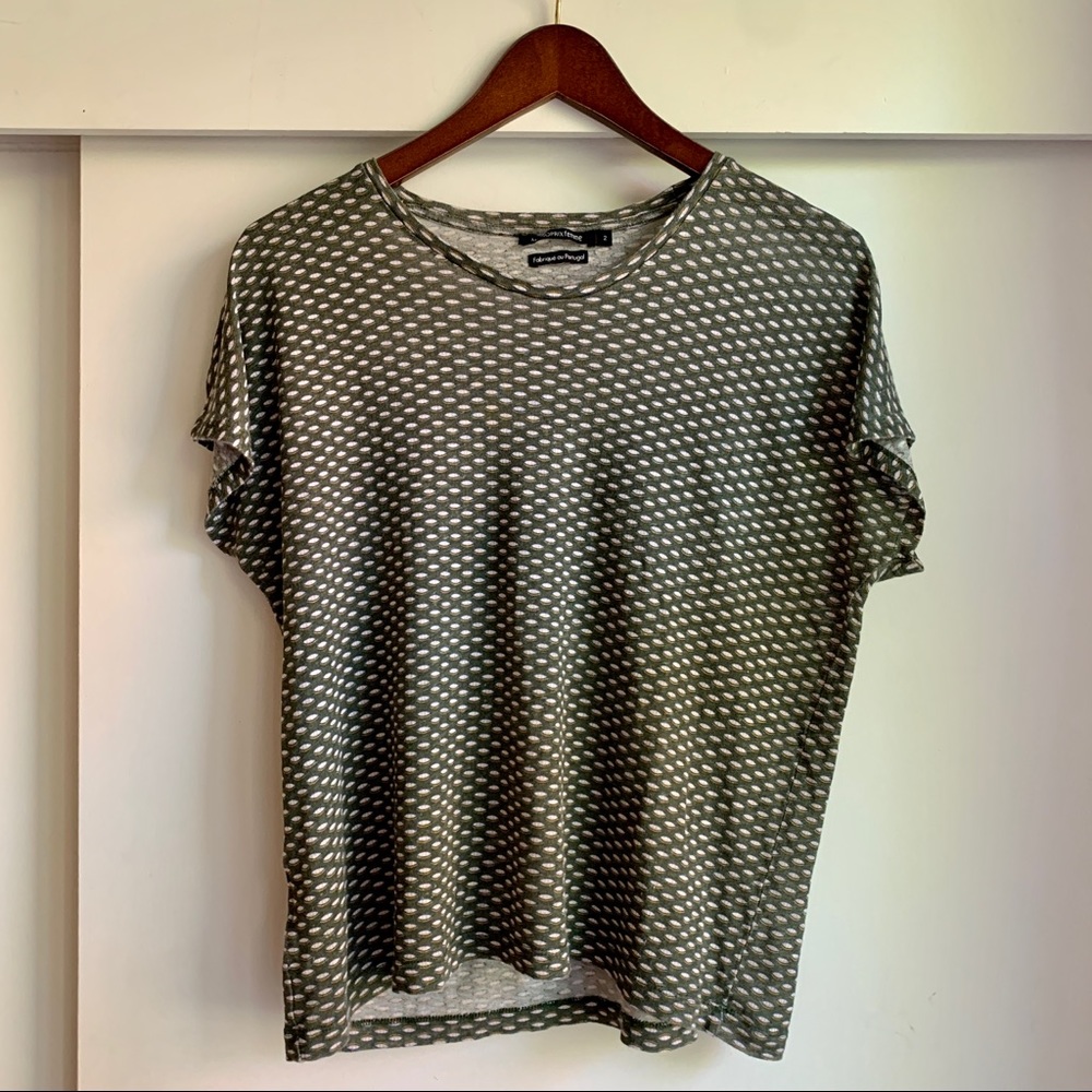 Small retro print linen tee